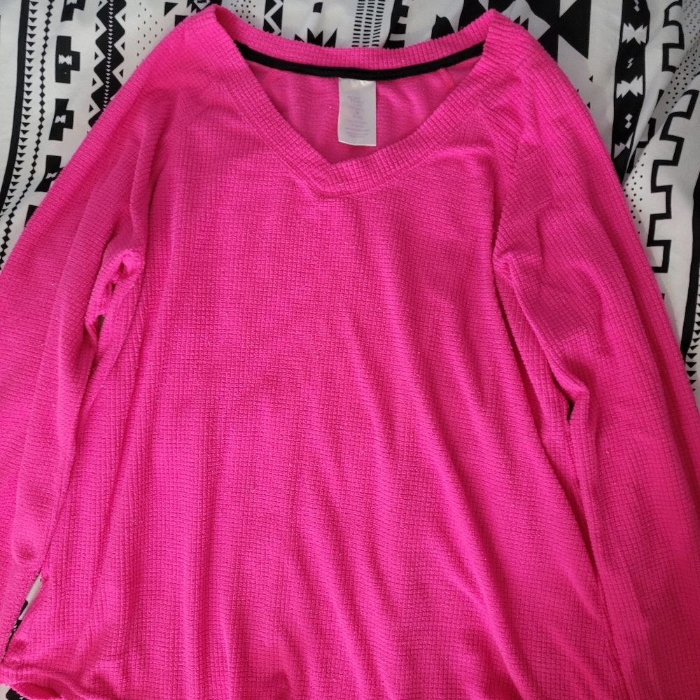 Secret Treasures pink and black plaid pajama set